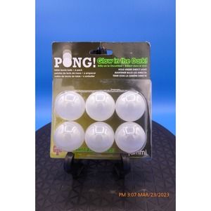 Jammi Glow in the Dark Ping Pong Table Tennis Balls New Pack of 6